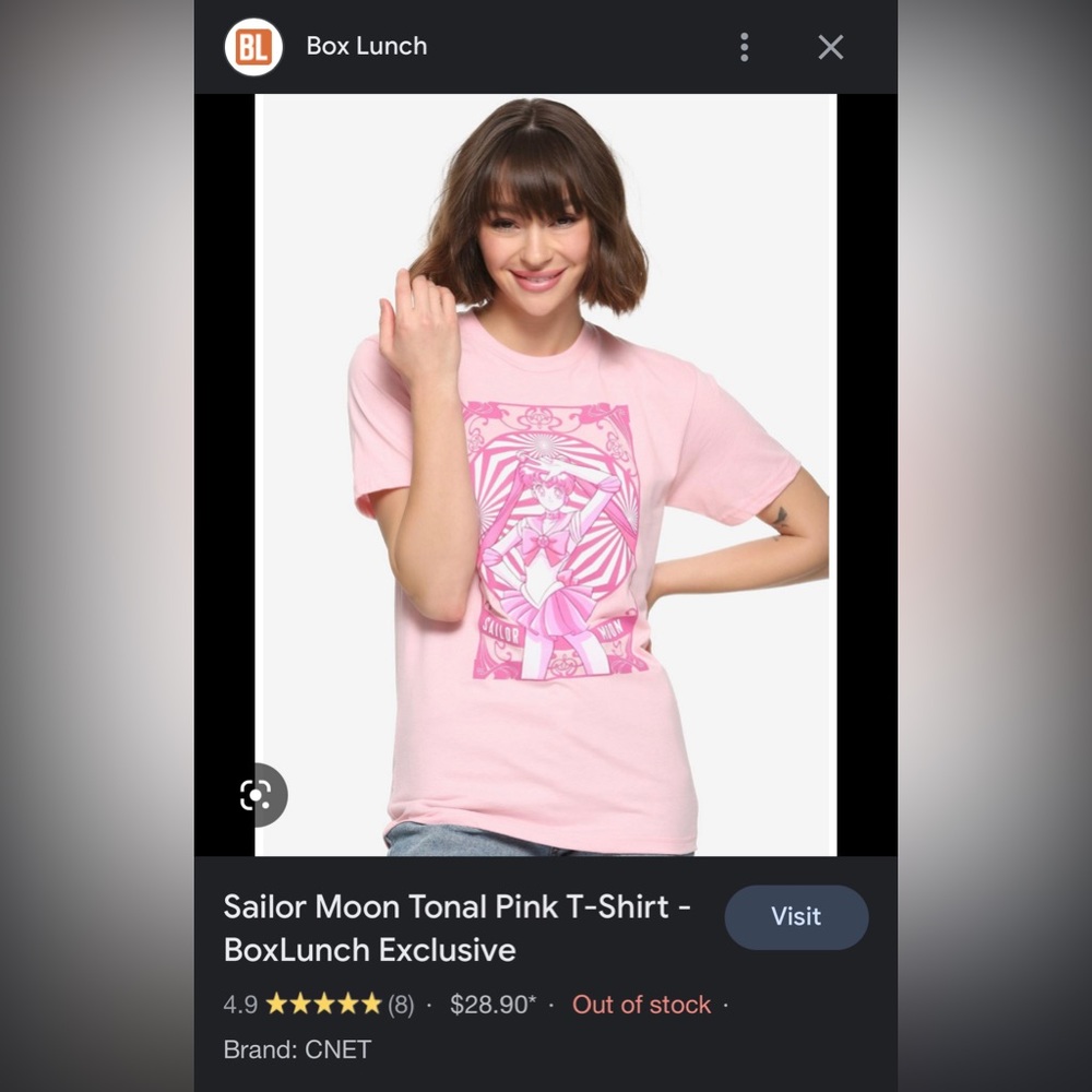Sailor Moon tonal pink t shirt